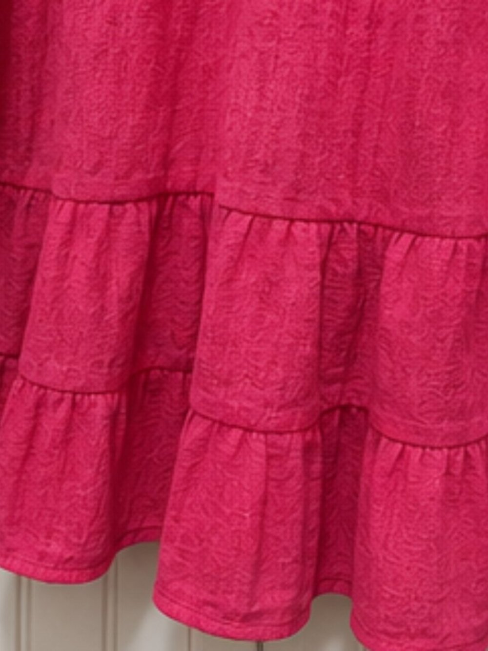 Counterparts Pink Flutter Sleeve Tiered Blouse Medium Boho Peplum Top - Picture 5 of 7
